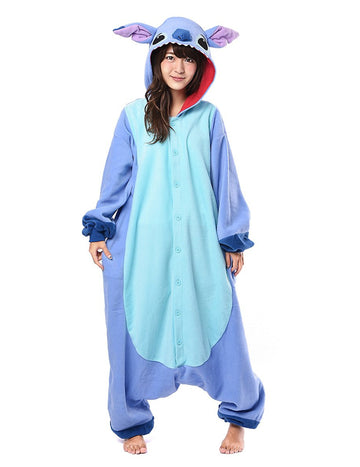 Combinaison Kigurumi Lilo et Stitch pour adulte bleue et bleu clair