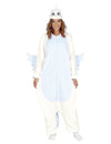 Combinaison licorne pour adulte blanche et bleue avec ailes