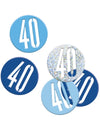Confettis Age 40 ans pour anniversaire bleu et gris pailleté