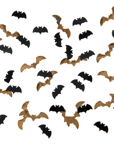Confettis chauve-souris noir et or