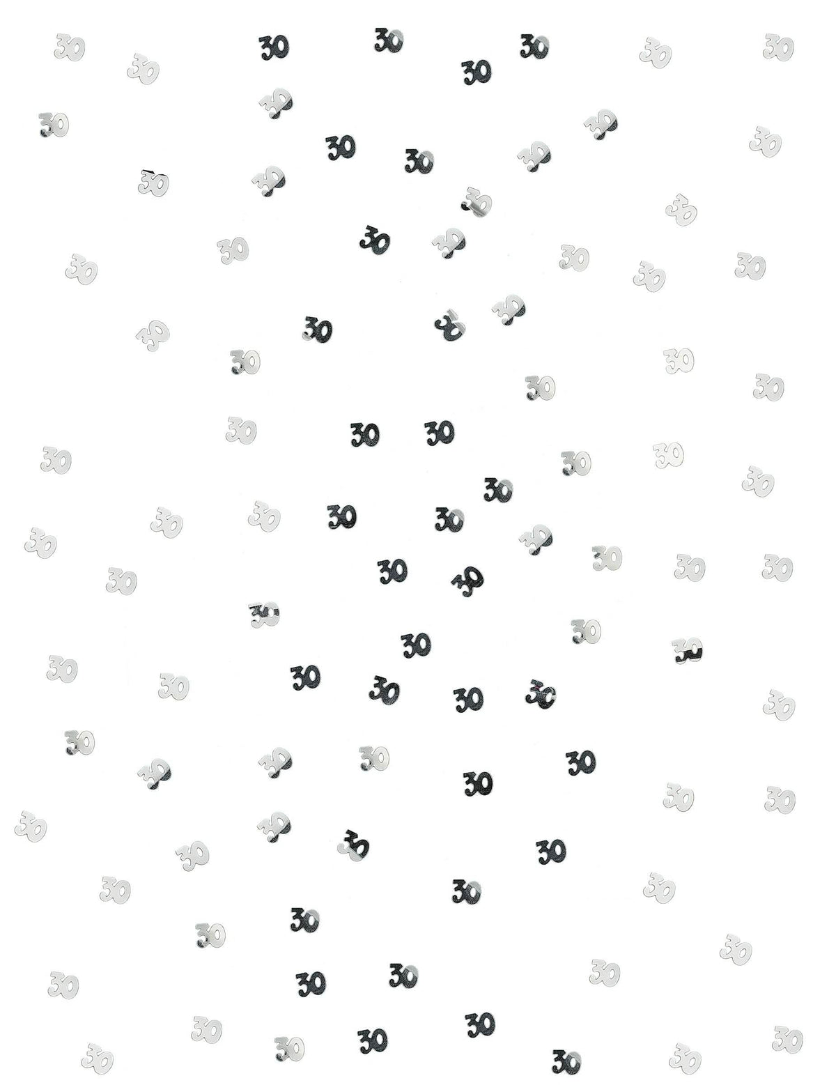 Разпръснат общ изглед на конфети за маса 30 за рожден ден