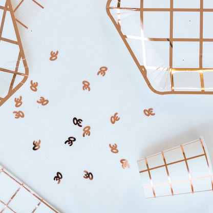 Конфети за маса от розово злато за 30-та годишнина, 17 г, пенливи