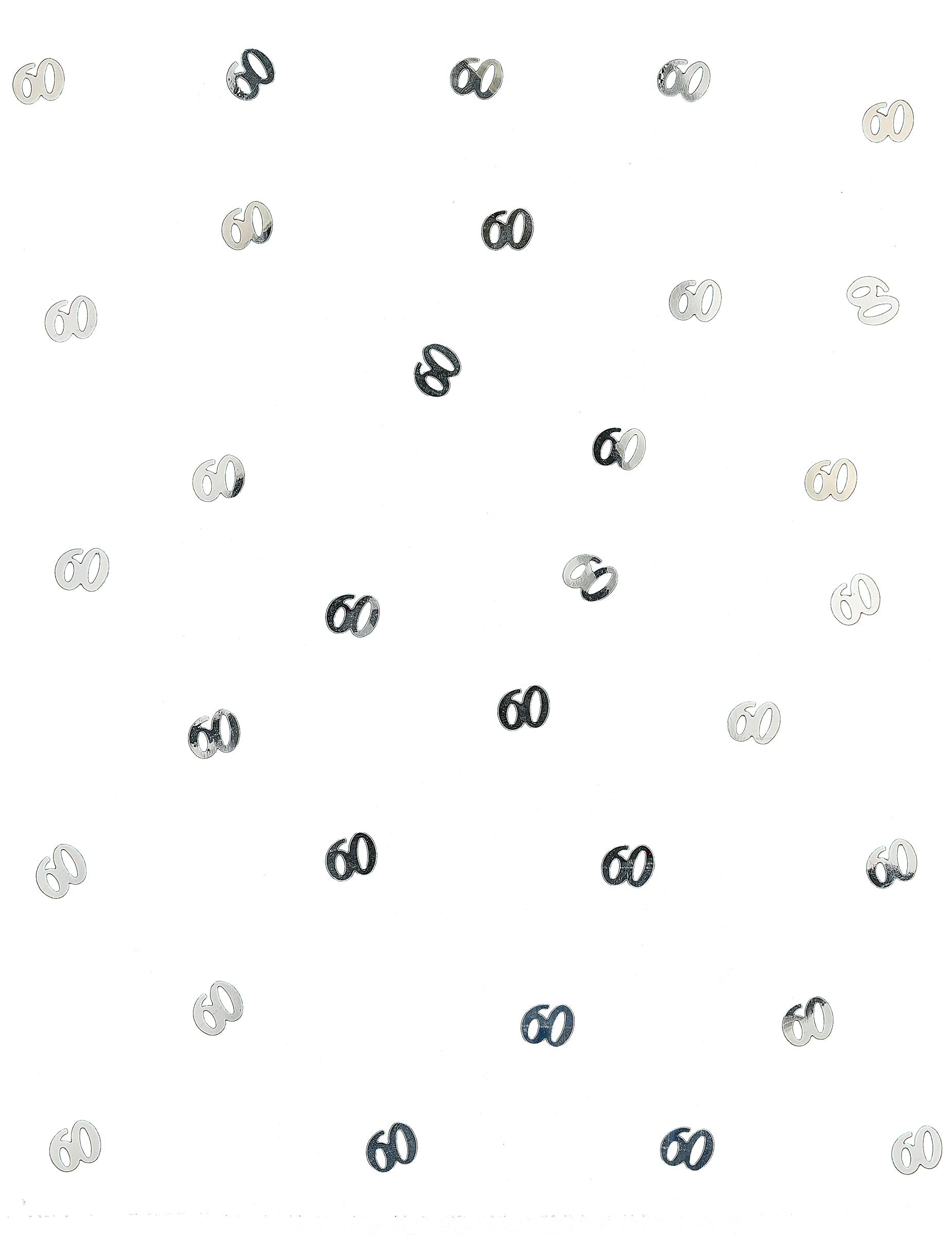 Vue d'ensemble des confettis de table 60 pour anniversaire