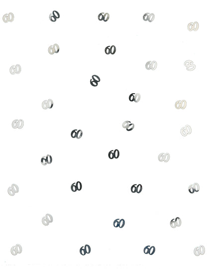 Vue d'ensemble des confettis de table 60 pour anniversaire