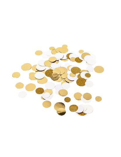 Конфети за маса в цвят слонова кост и златен брокат за шикозна декорация