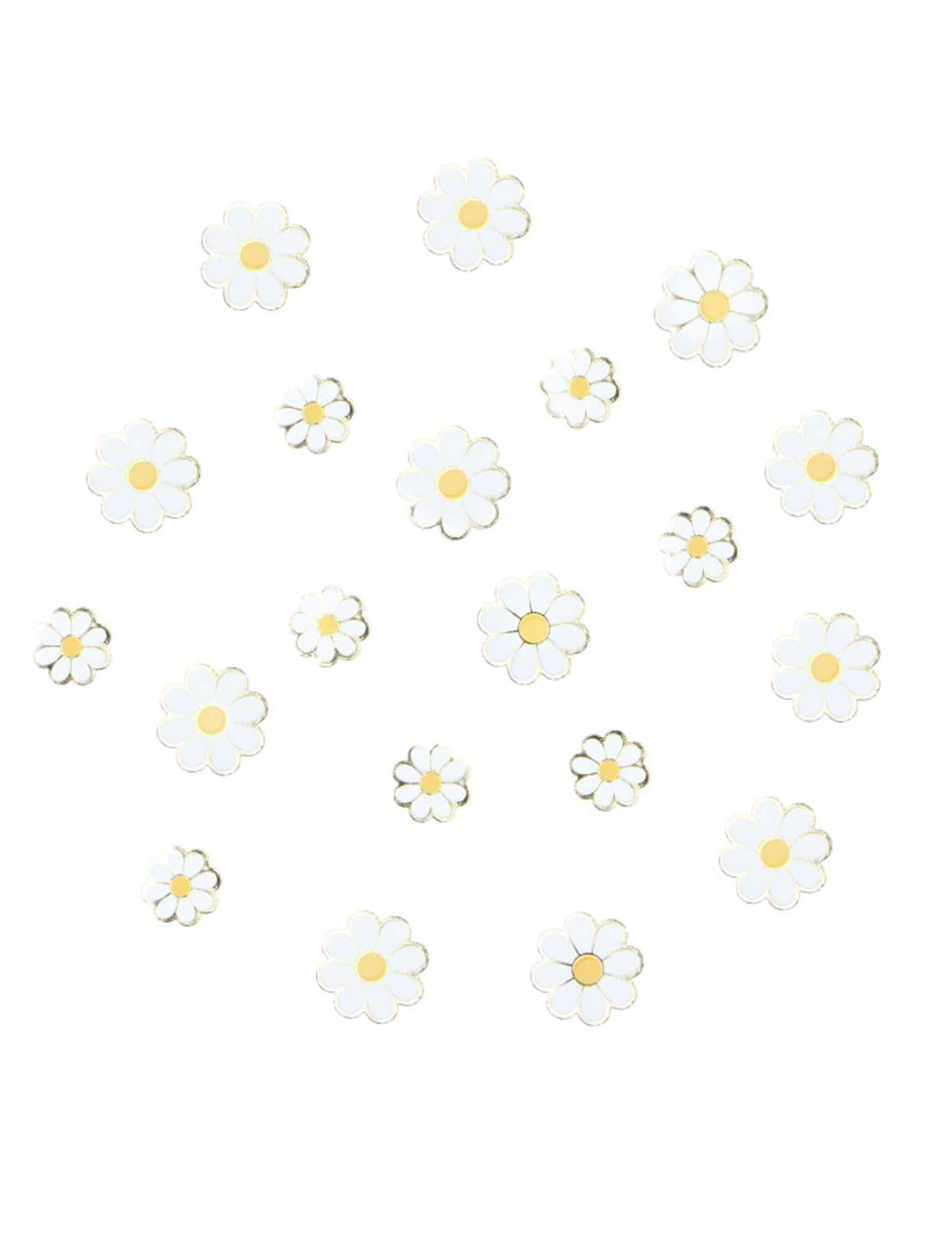 Confettis de table Marguerite pour décoration blancs et jaunes