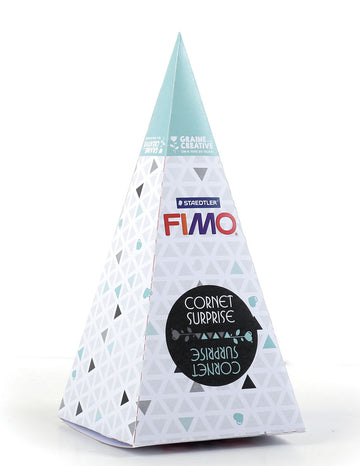 Cornet surprise bleu Fimo® cactus 17 x 7 cm kit de modelage