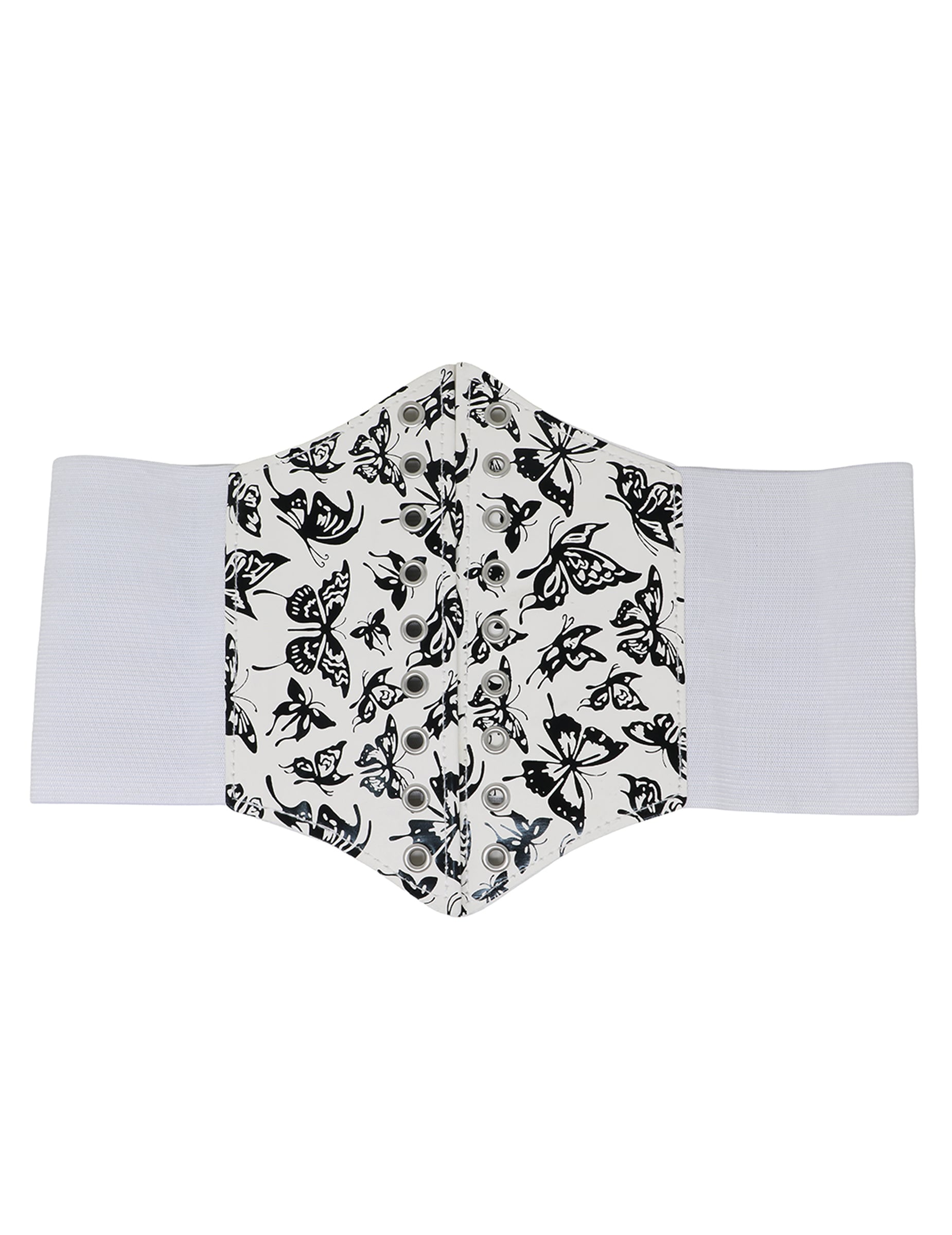 Vue de face du corset élastique motif papillon