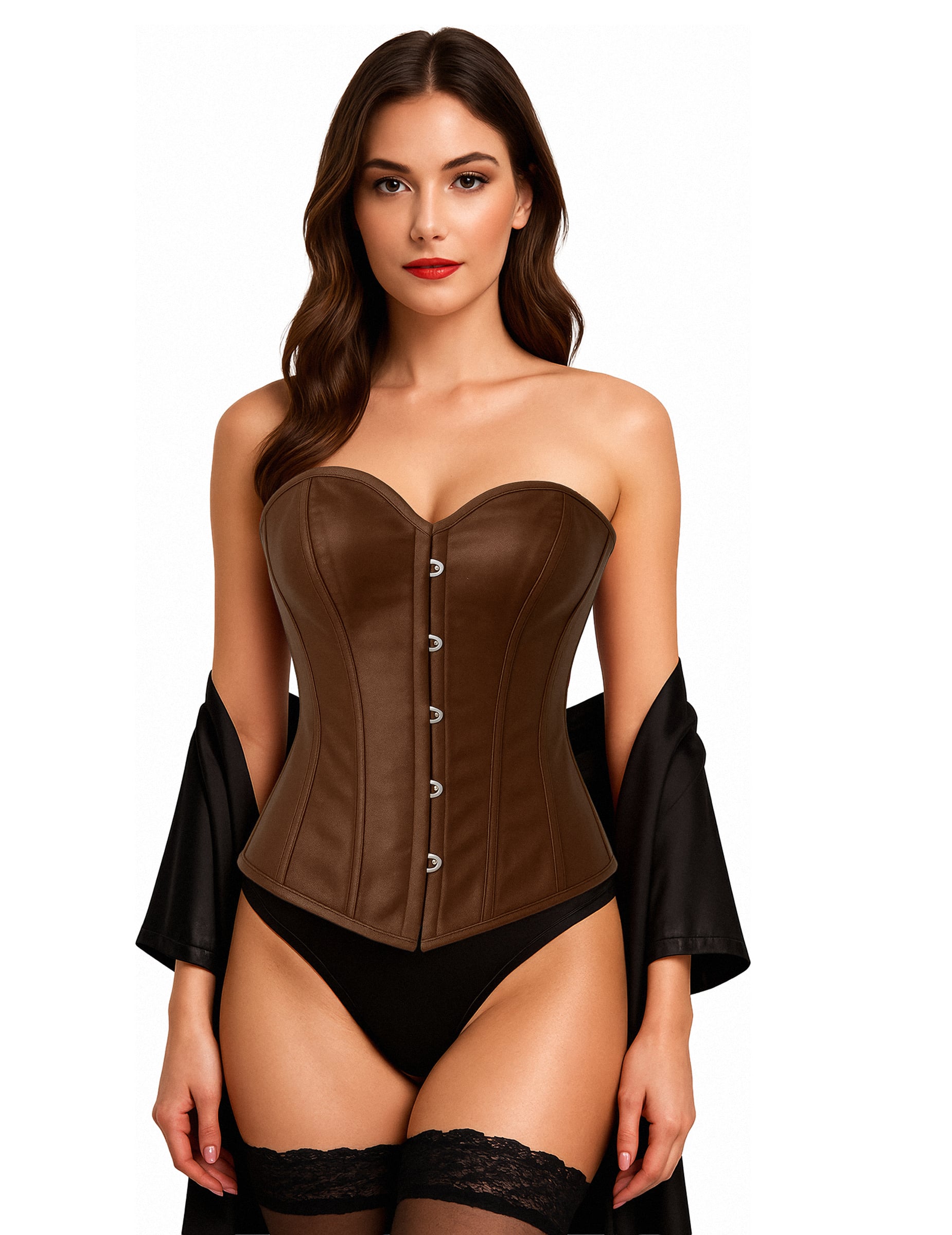 Détail du devant du corset à laçage pour femme