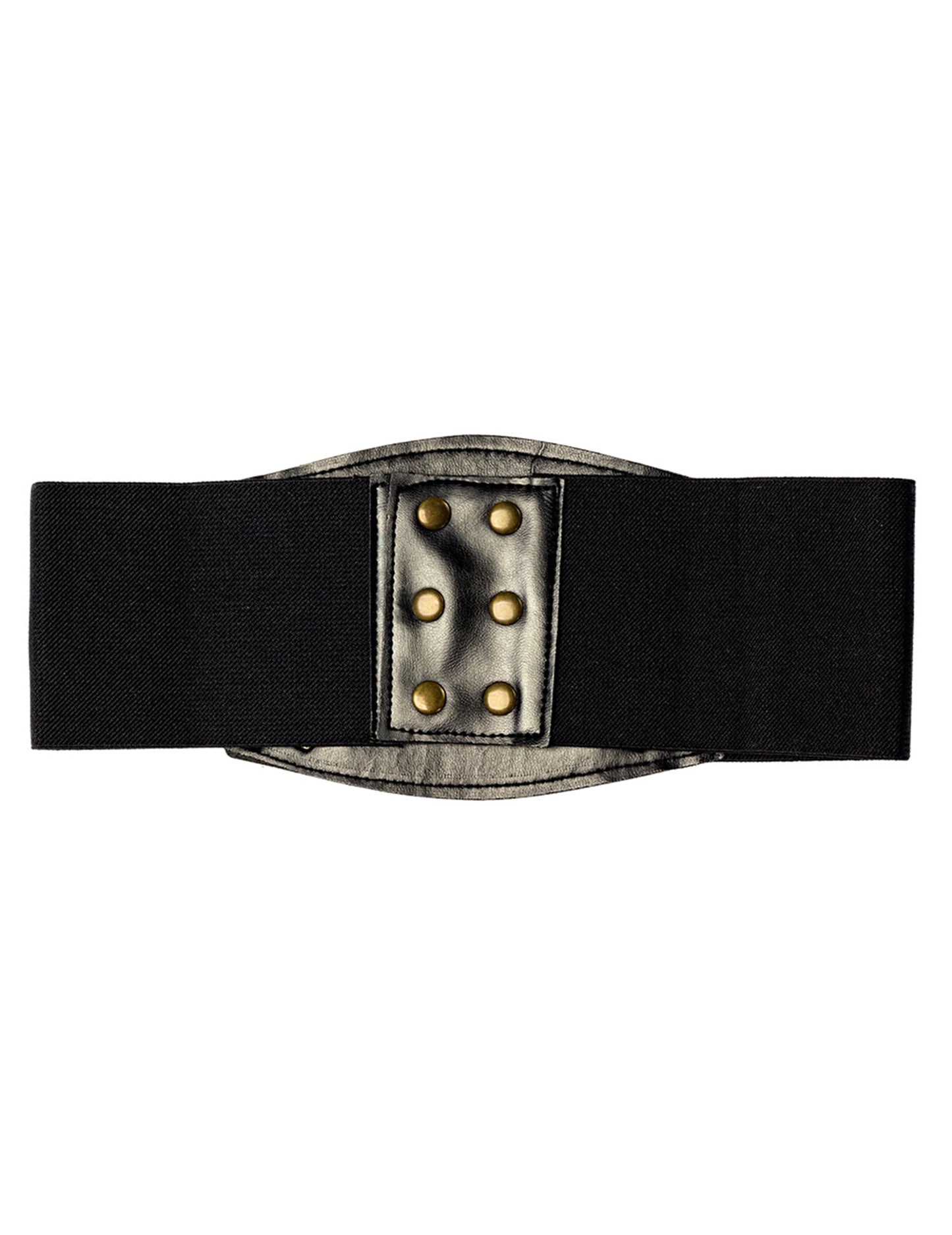 Détail de la fermeture à pressions du corset noir pour adulte