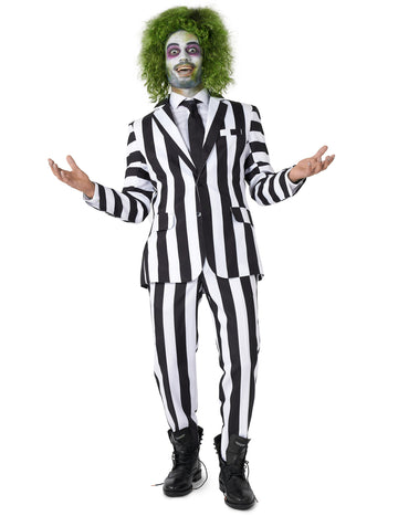 Costume Suitmeister Beetlejuice pour homme à rayures noires et blanches