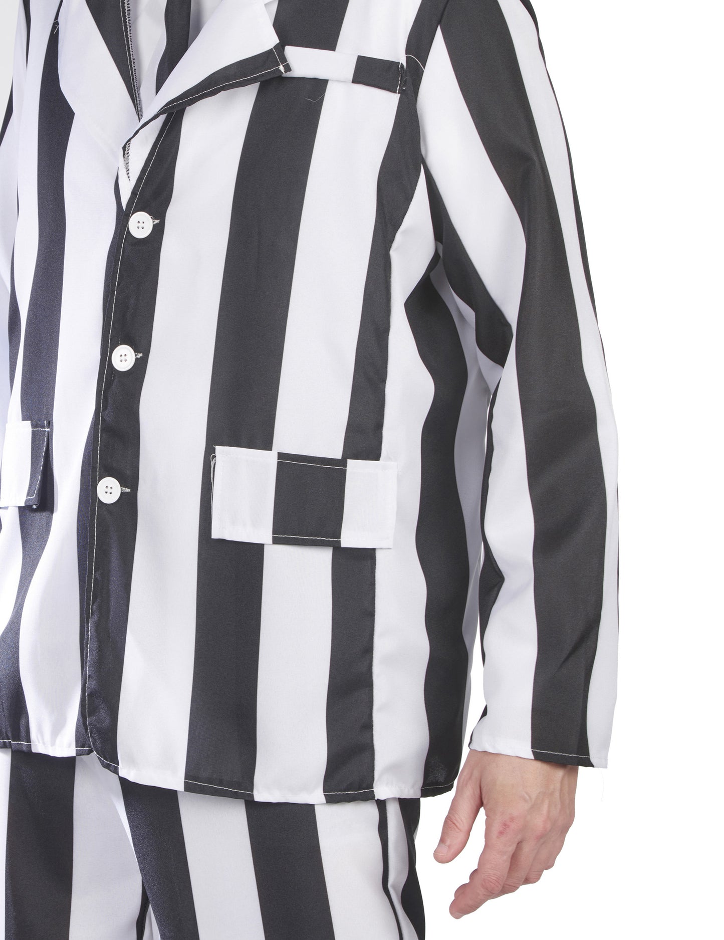 Мъжки костюм на призрак на черно и бяло райе