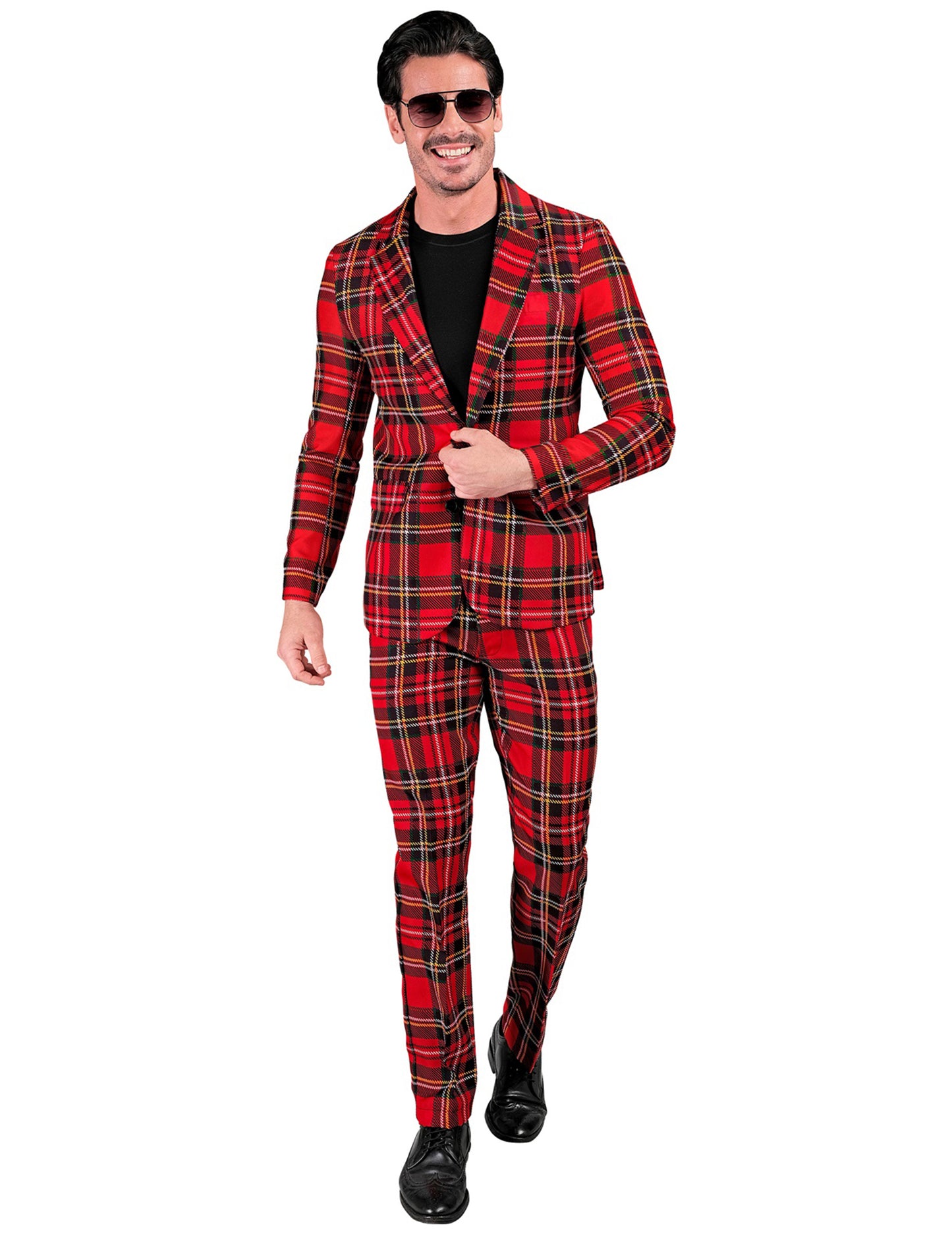Costume imprimé tartan Ecossais pour adulte rouge