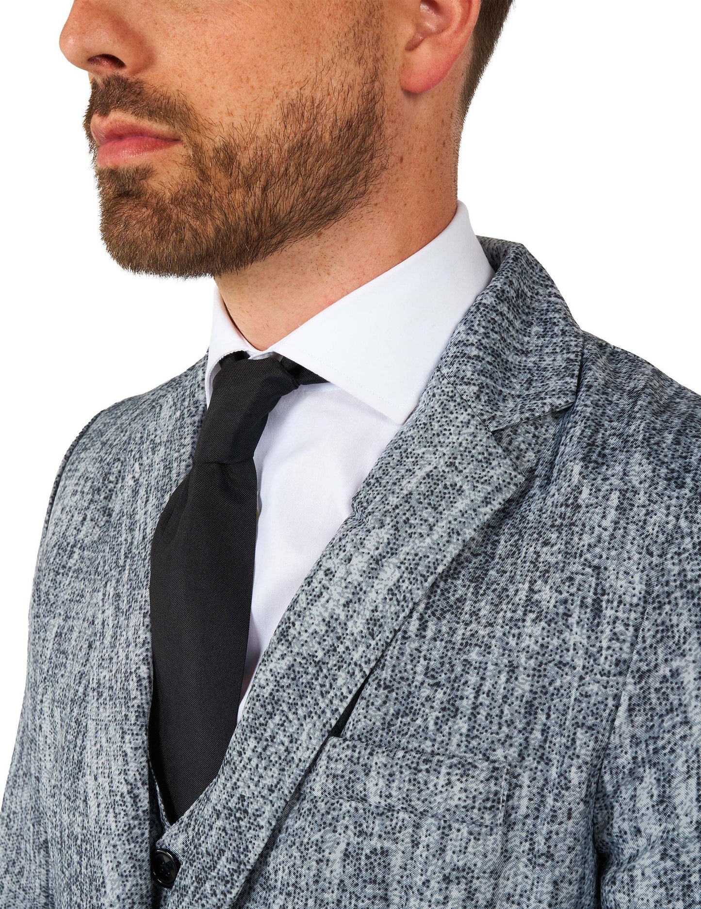 Détail du col et de la cravate du costume Mr. Années 20 Gangster