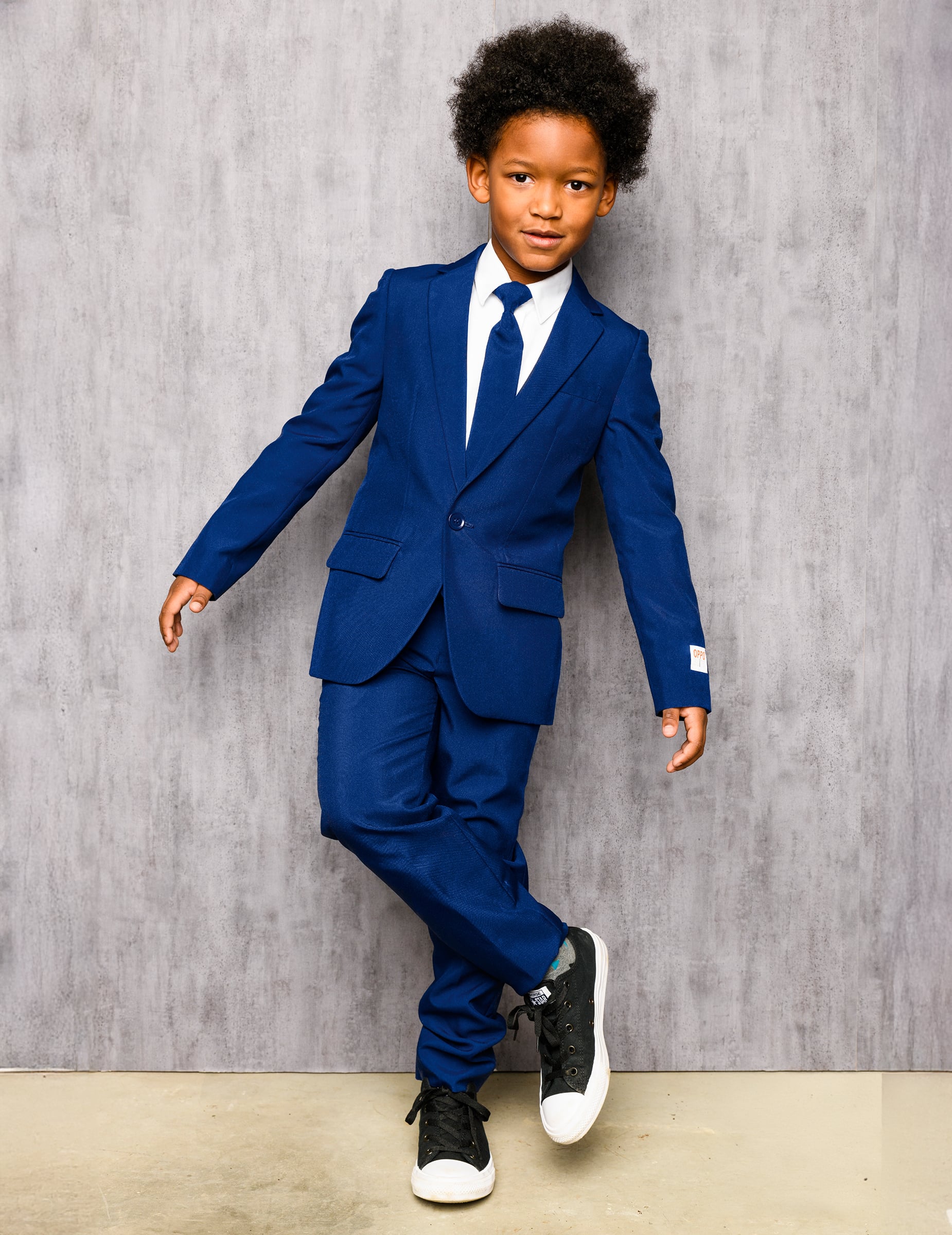 Vue d'ensemble du costume Mr. Bleu marine pour enfant Opposuits