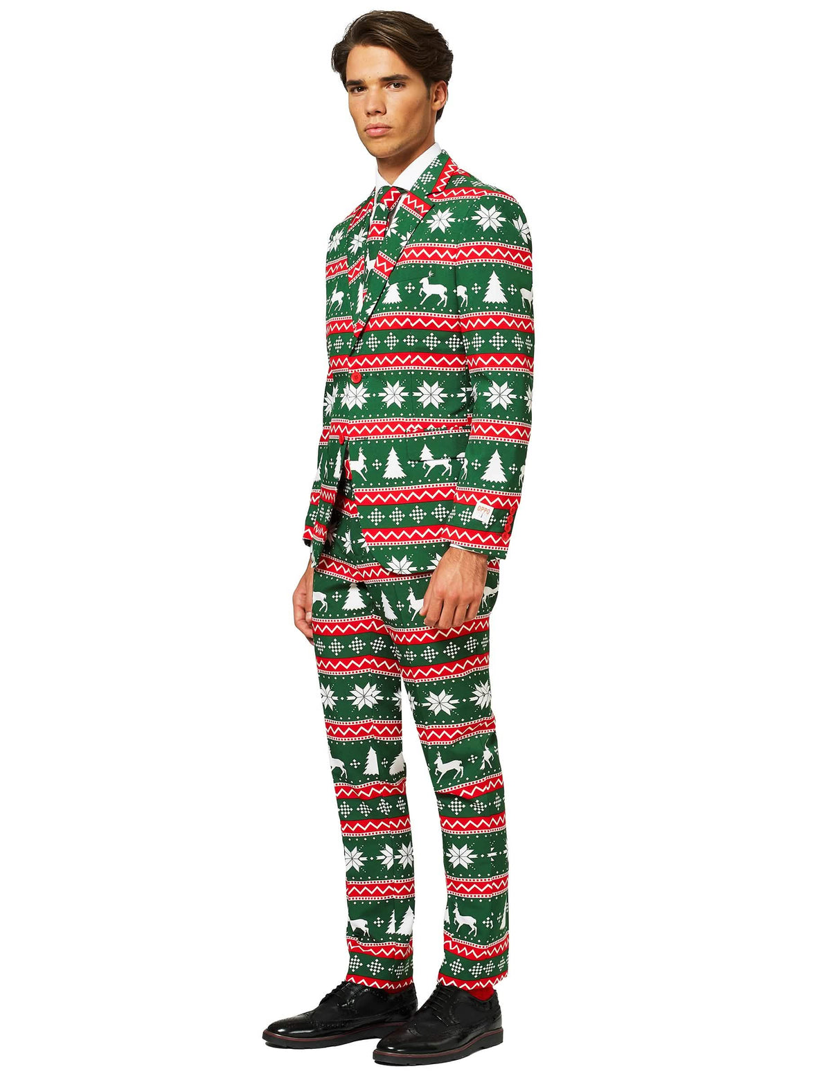 Костюм Mr. Festive за мъж зелен Opposuits с коледни мотиви