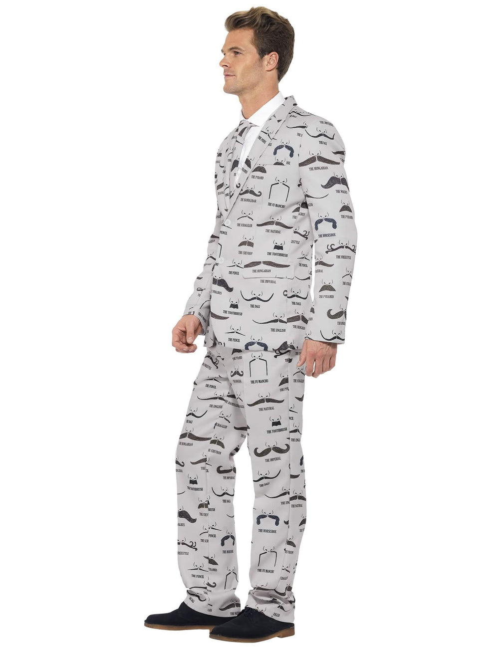 Страничен изглед на костюма Mr. Moustache за мъж