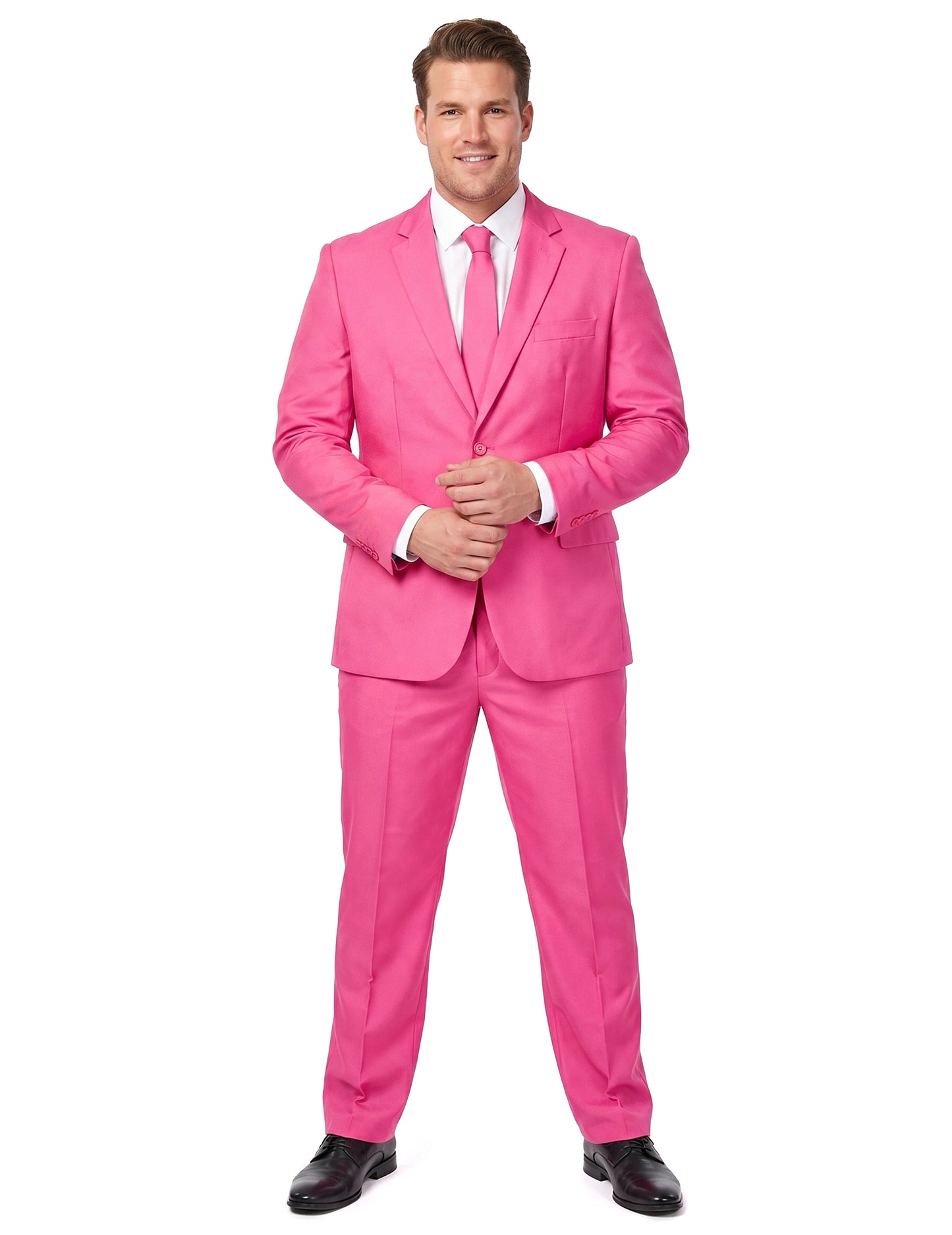 Мъжки костюм Mr. Solid в розово Suitmeister™
