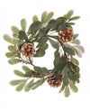 Couronne de Noël eucalyptus et pommes de pin naturelle verte et marron