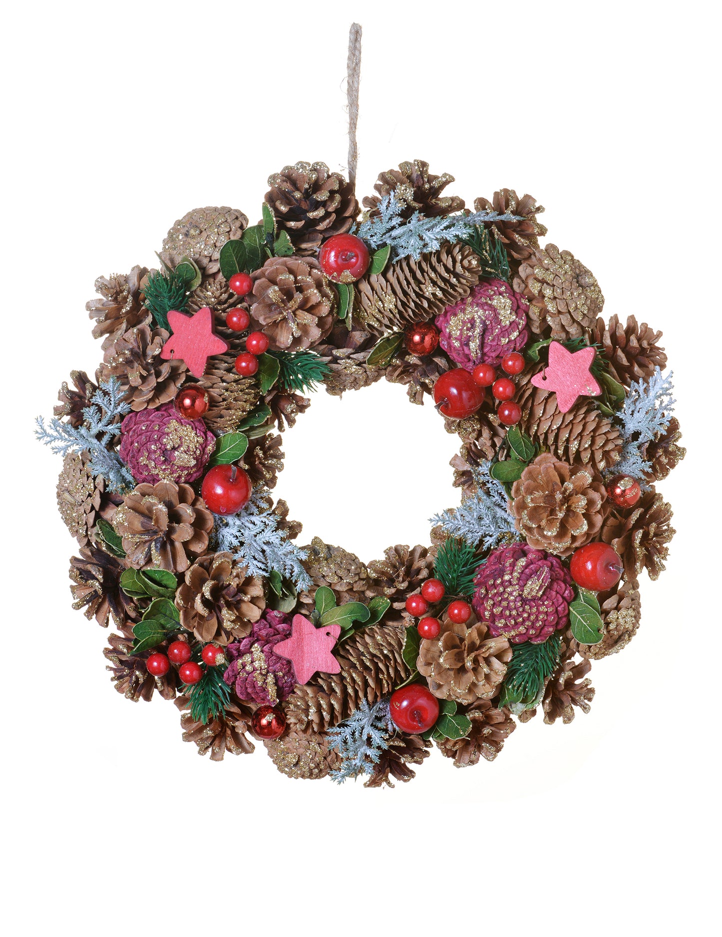 Традиционна естествена коледна корона 35 cm 