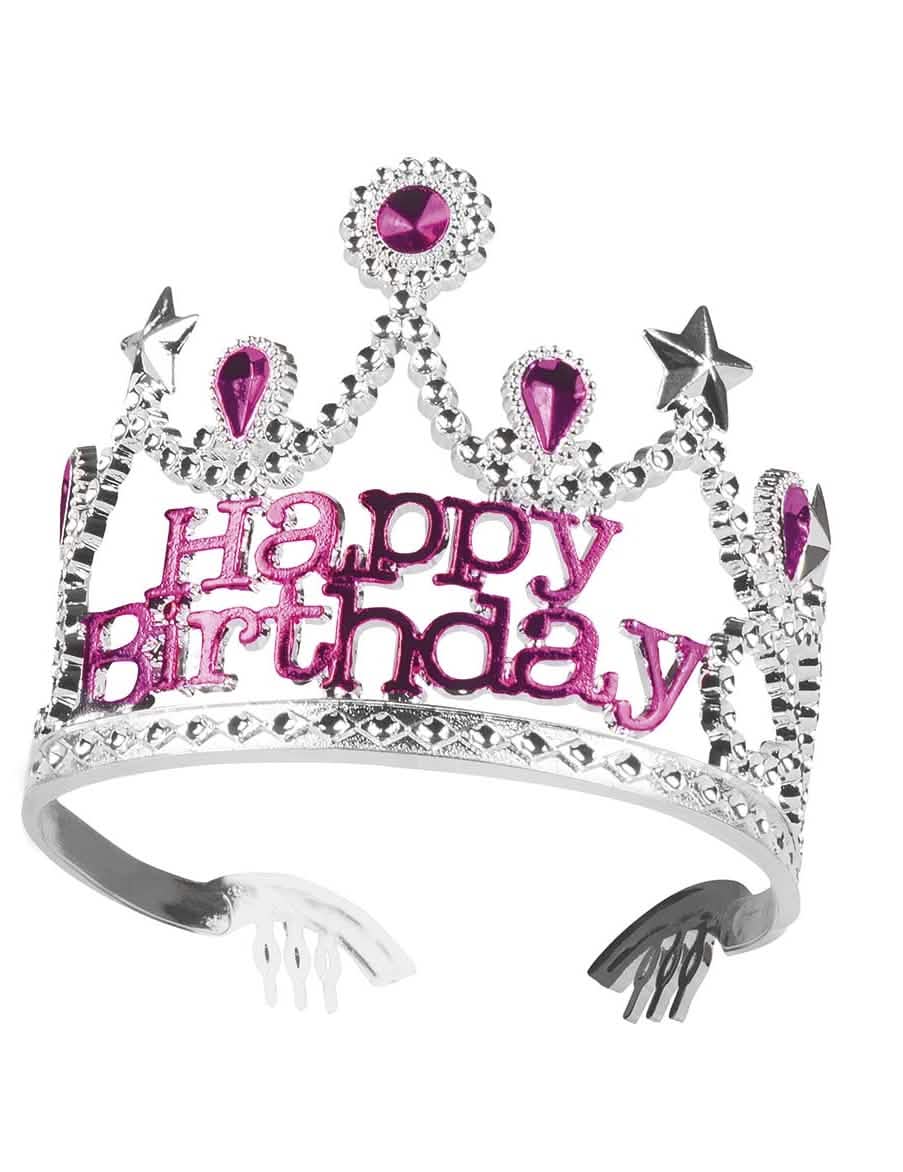 Изглед отпред на короната Happy Birthday за момиче