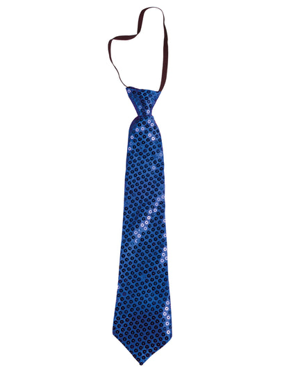 Cravate à sequins bleues adulte