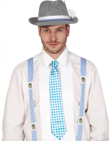 Баварска вратовръзка със сини и бели проверки