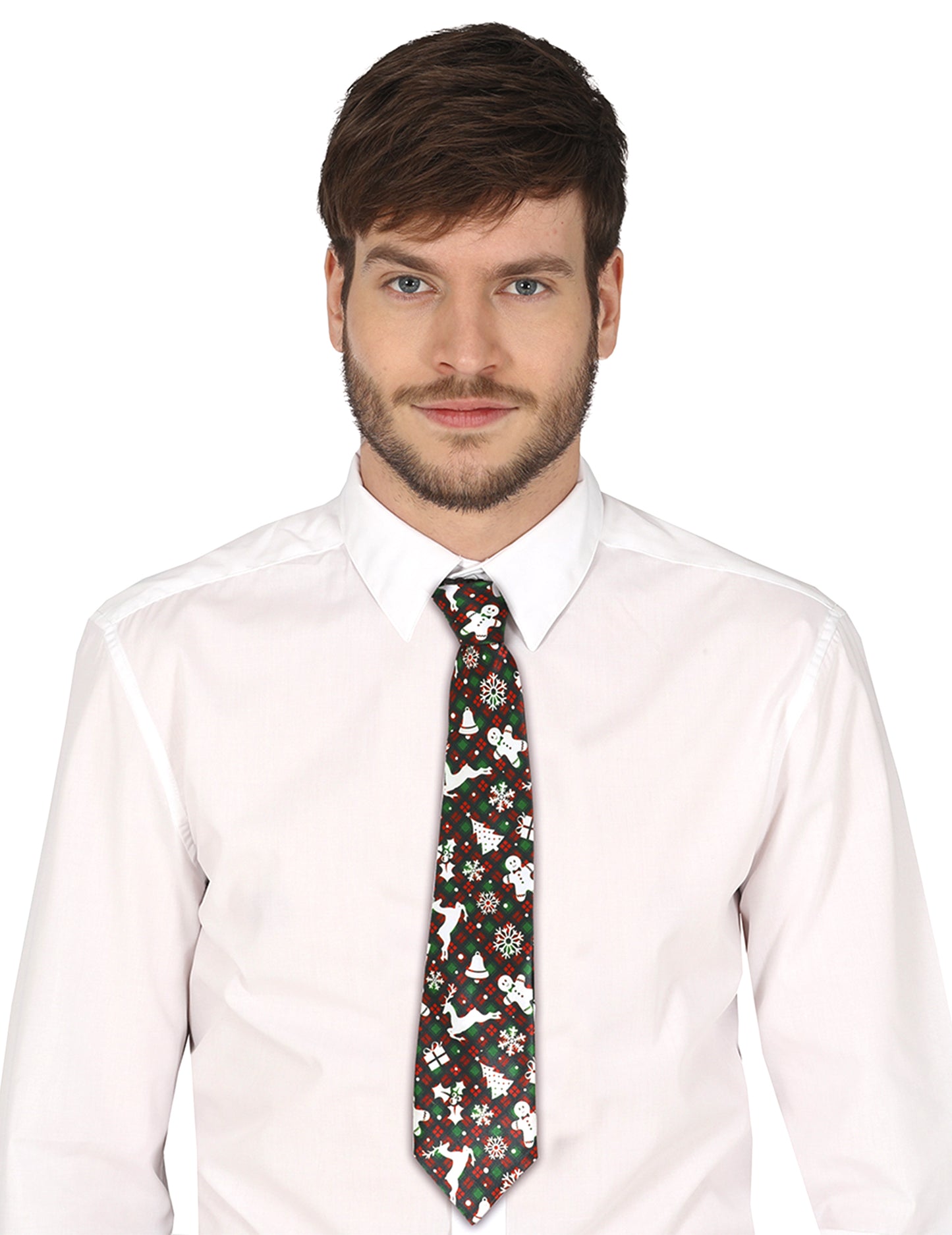 Тартанена вратовръзка с коледни мотиви за възрастни 