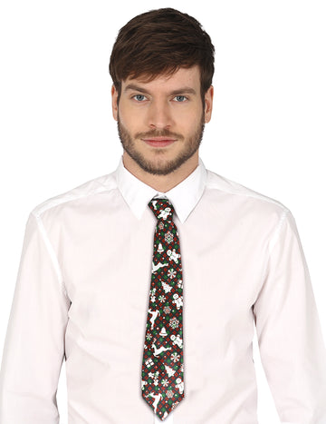 Тартанена вратовръзка с коледни мотиви за възрастни 