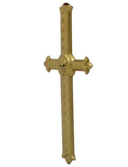 Détail du motif tête de mort de la croix de moine avec poignard de moine