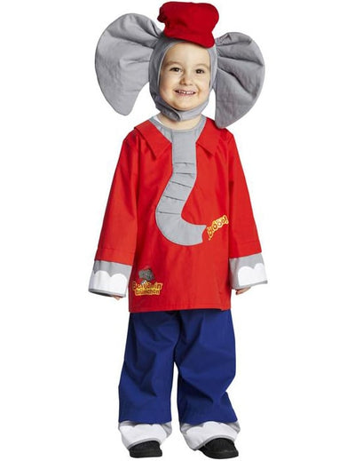 Déguisement Benjamin Blümchen™ pour enfant rouge et bleu avec trompe grise