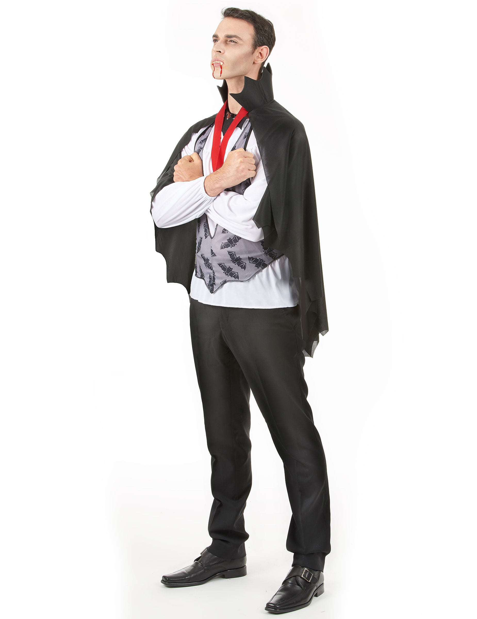 Vue de profil du déguisement Dracula Halloween pour homme
