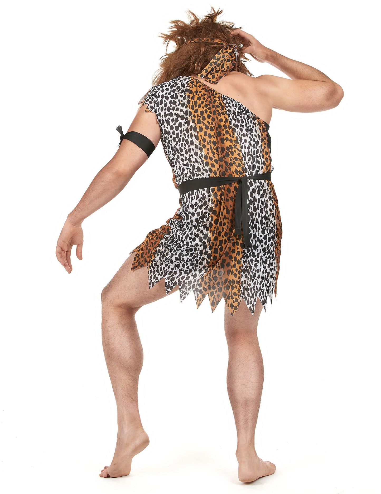 Заден изглед на костюма на мъж от пещерата