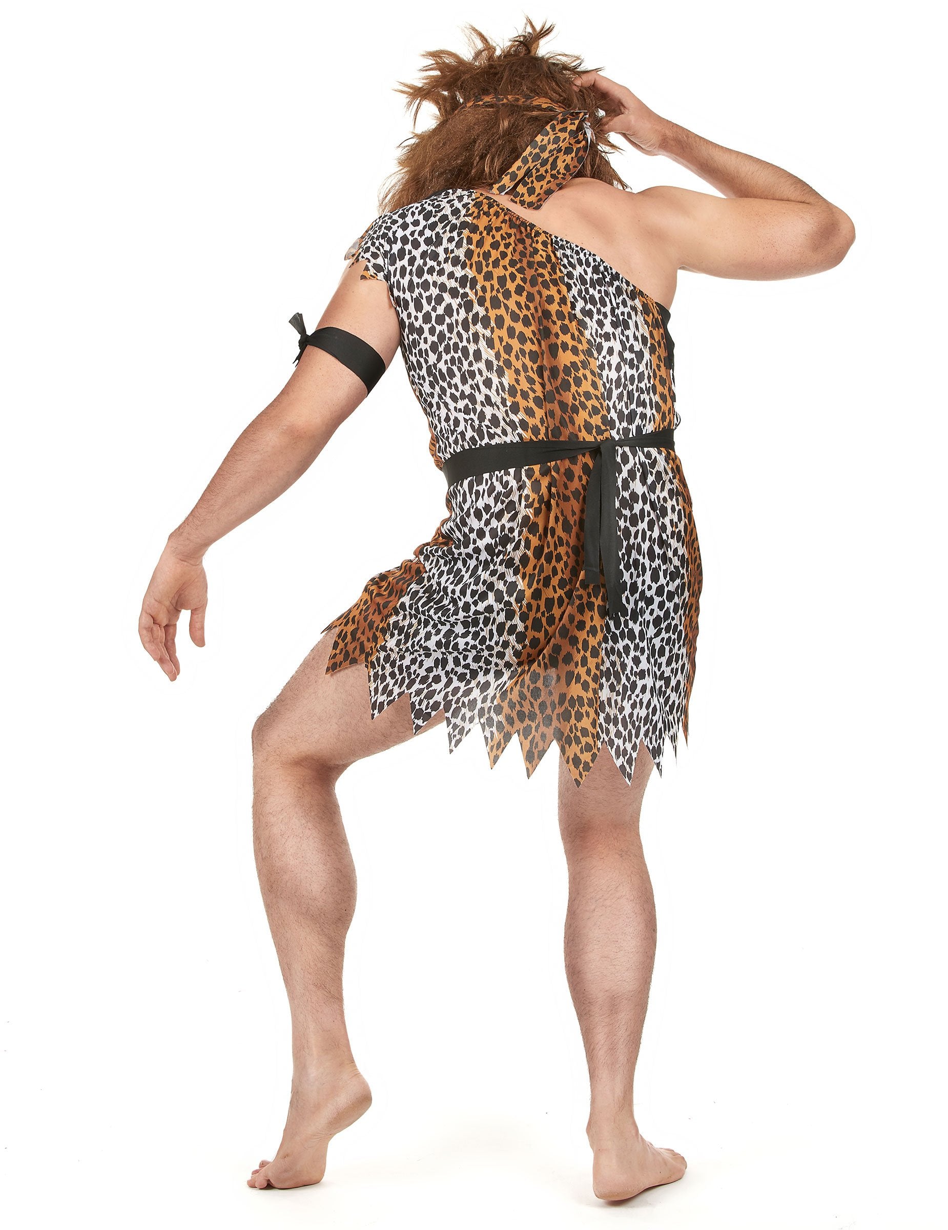 Заден изглед на костюма на мъж от пещерата