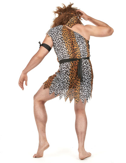 Заден изглед на костюма на мъж от пещерата