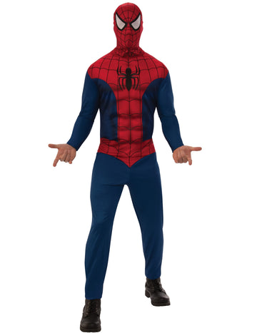 Déguisement classique Spider-Man pour adulte rouge et bleu avec masque