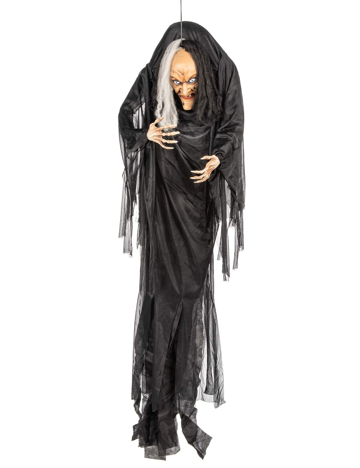 Décoration à suspendre sorcière pour Halloween noire et blanche
