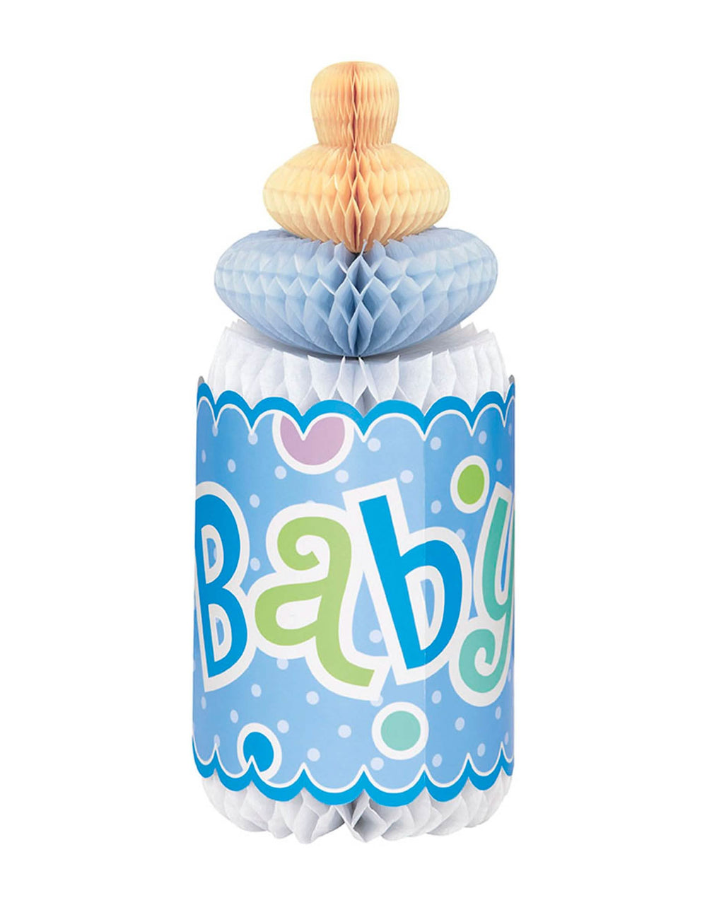 Термовидна украса за център на масата във формата на биберон за baby shower син