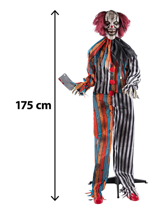 Анимирана декорация зъл клоун касапин с движения 175 cm