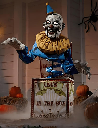 Анимиран жак за декорация на клоун в кутията 180 cm