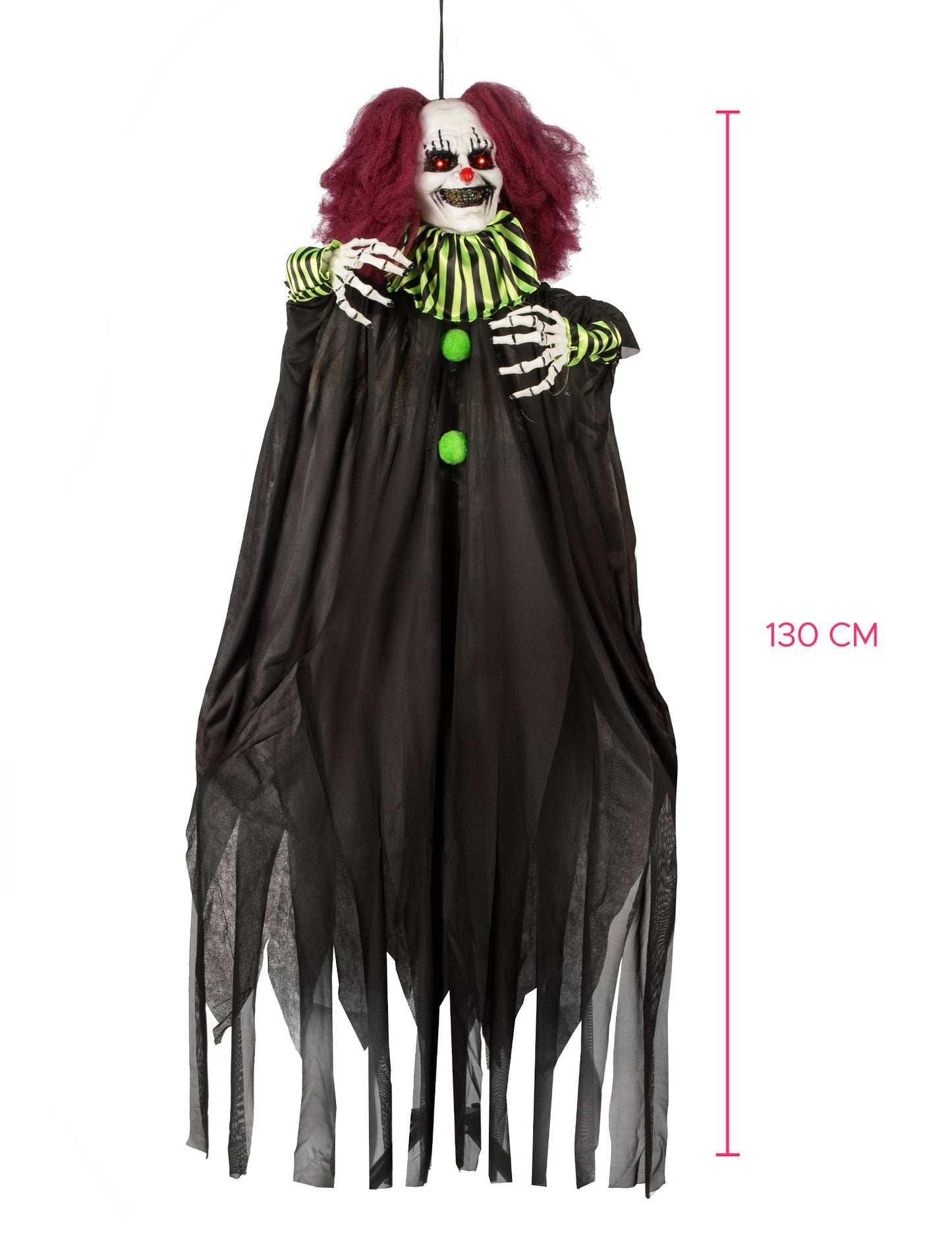 Анимирана декорация ужасяваща клоун, висящ 130 cm