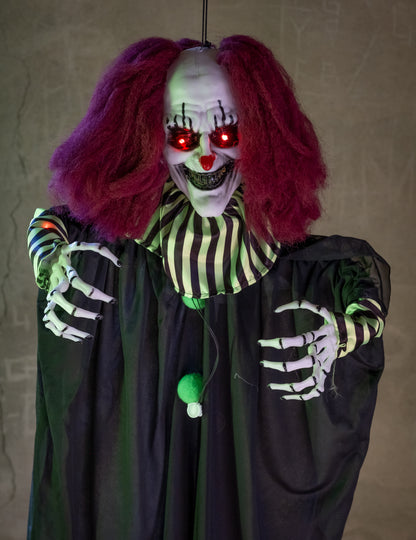 Анимирана декорация ужасяваща клоун, висящ 130 cm