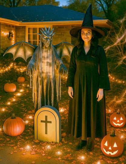 Анимирана декорация с гигантски дракон 175 cm