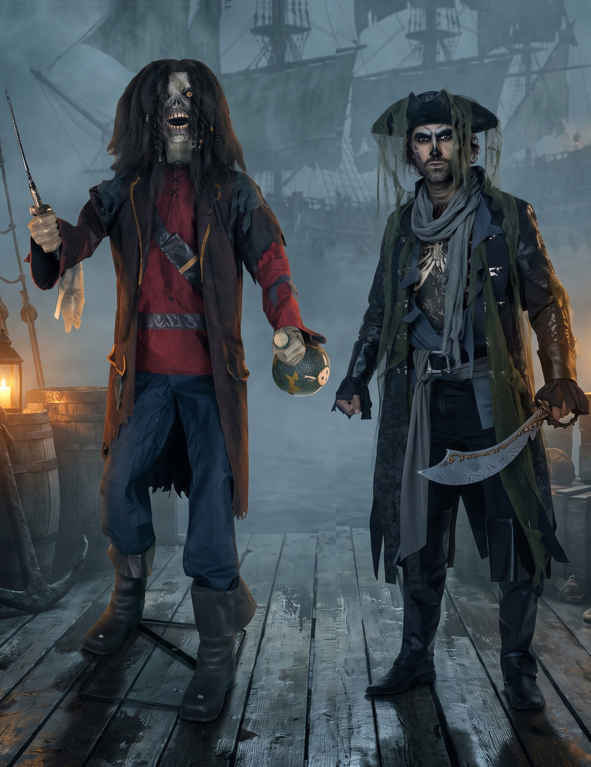 Décoration animée pirate avec sons et mouvements 183 cm