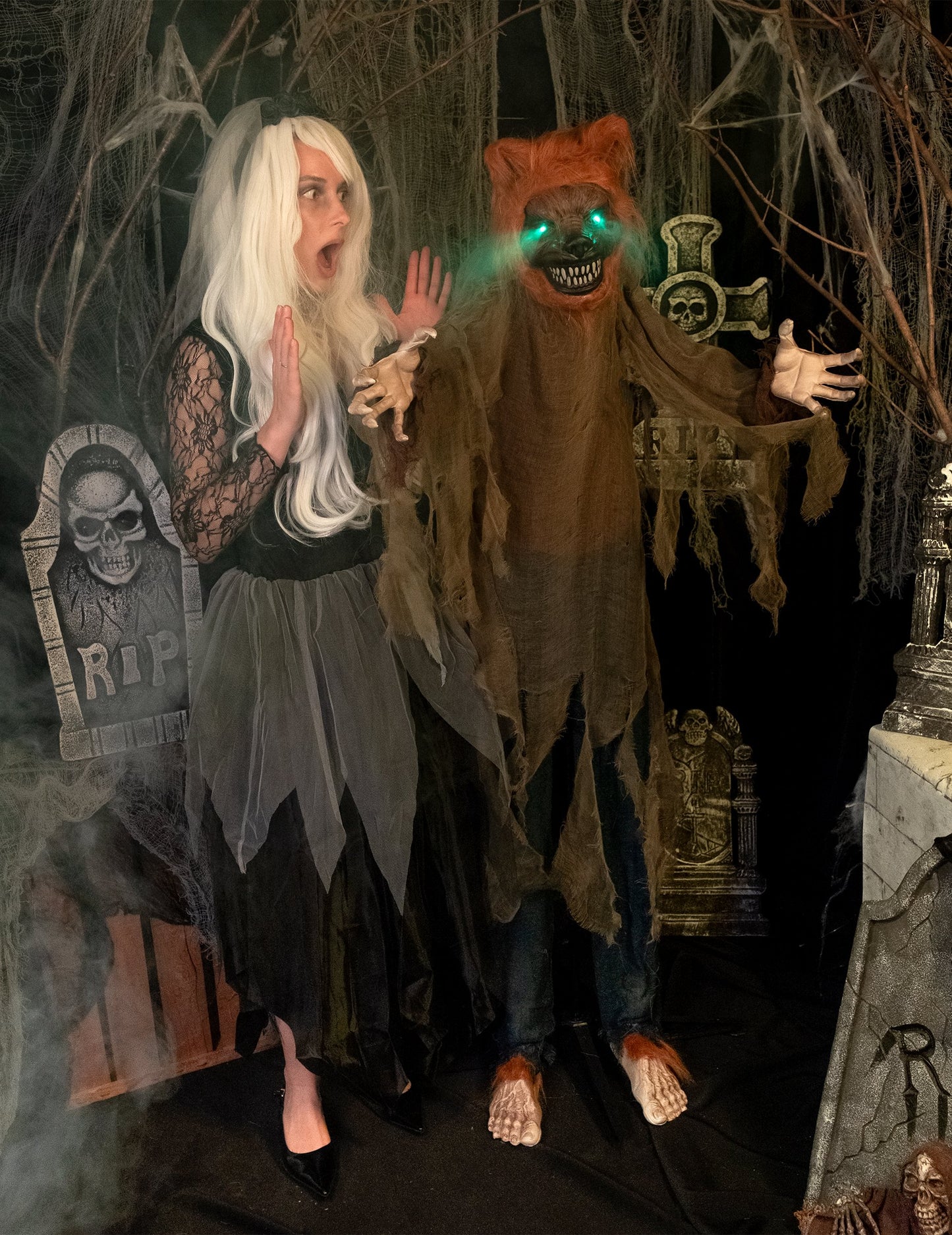 Анимиран звук и леки декорация лош вълк 160 cm