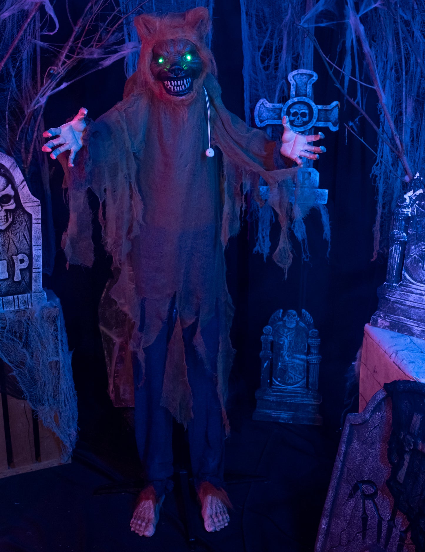 Анимиран звук и леки декорация лош вълк 160 cm