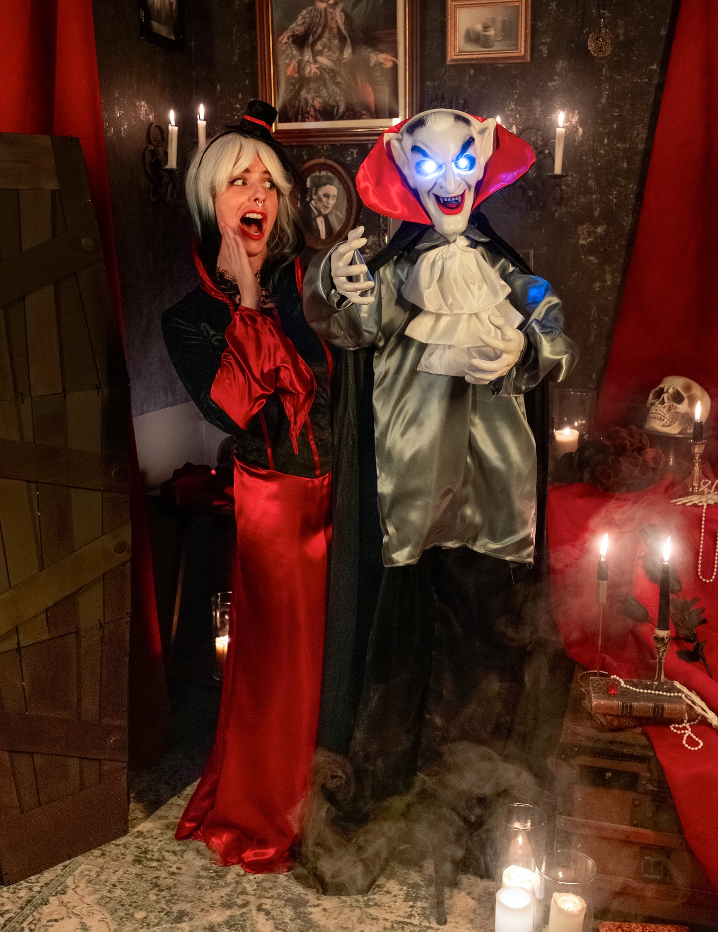 Анимиран звук и леки декорация вампир усмихнат 165 cm