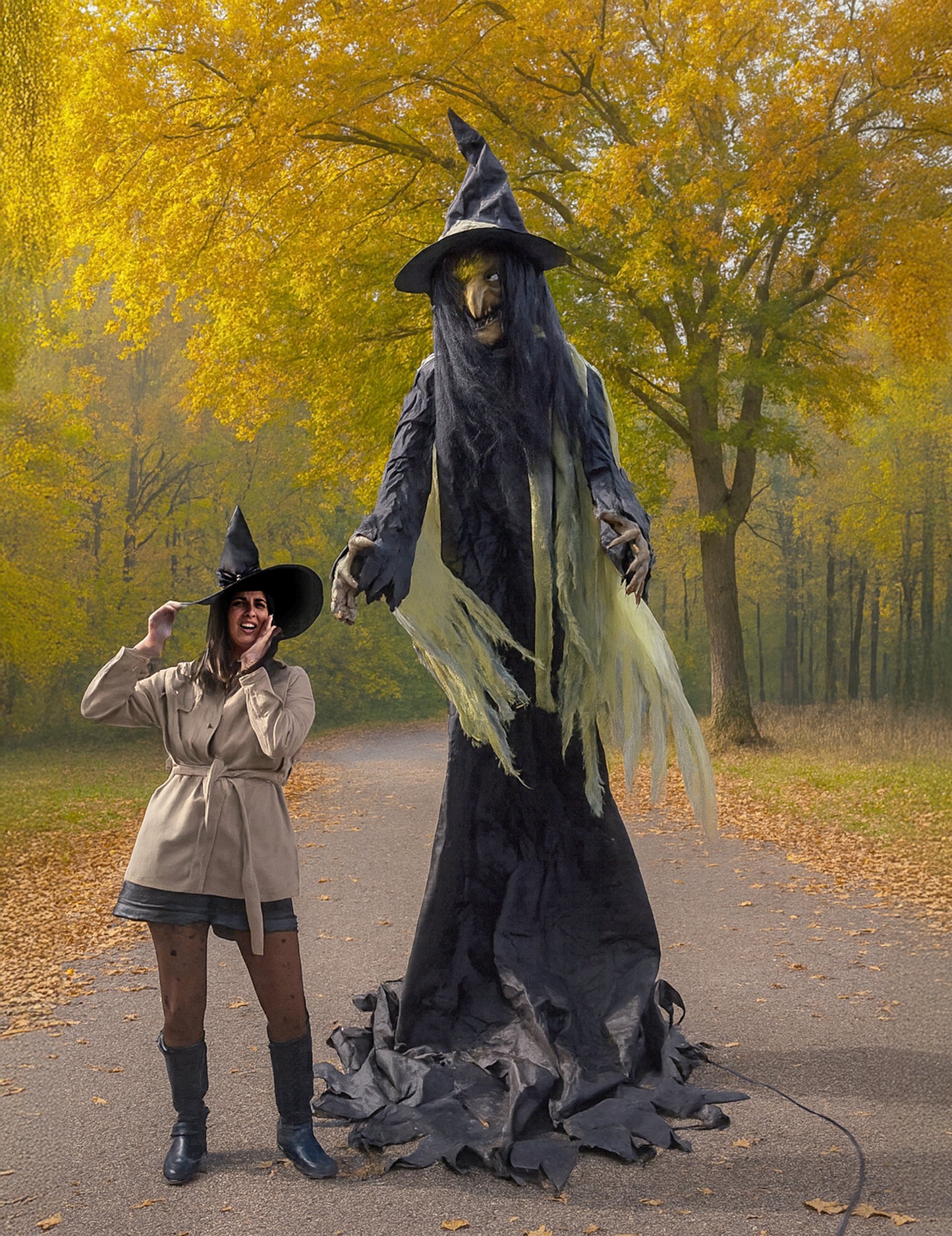 Анимиран гигантски декорация вещица XXL 300 cm