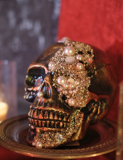 Декорация на черепа богато украсени диаманти 16 x 15 x 21 cm