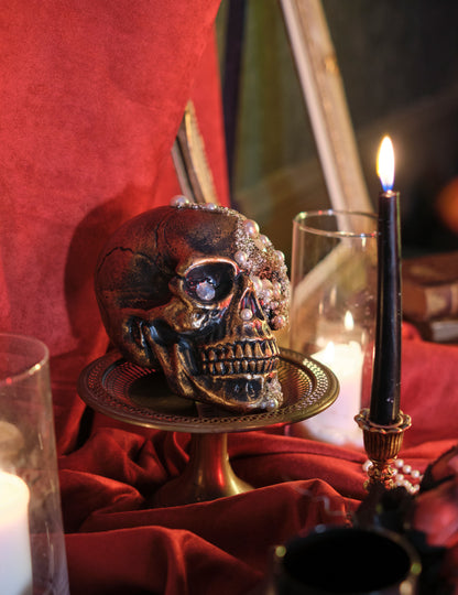 Декорация на черепа богато украсени диаманти 16 x 15 x 21 cm